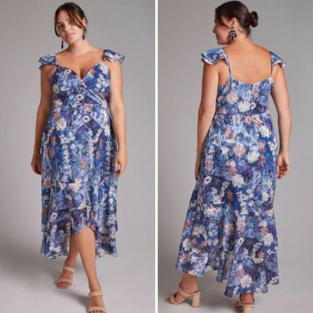 NWT Anthropologie x Hutch Floral Ruffled Midi Dress | 12